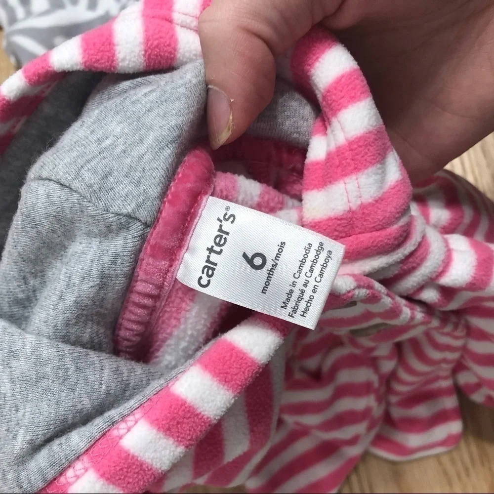 Carter’s Fleece Sweatshirt Bundle 6 months Pink Gray Pink Girls Baby